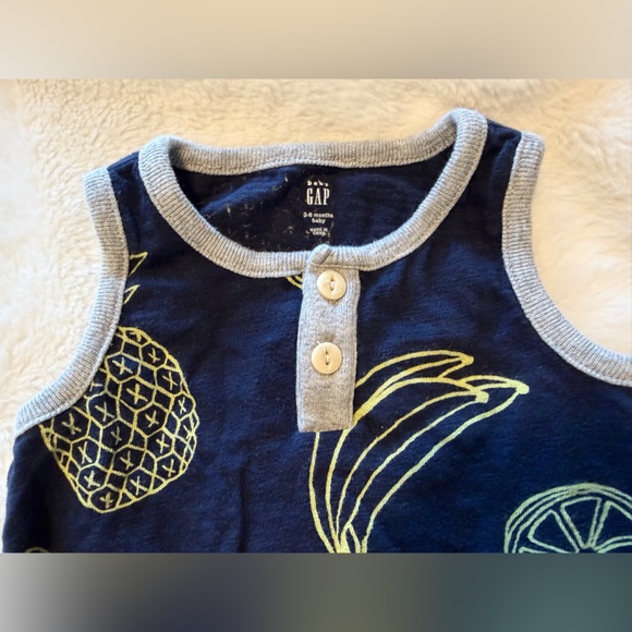2018 Baby GAP Tank Romper Fruit Print - Size 3/6 months - Picture 3 of 6
